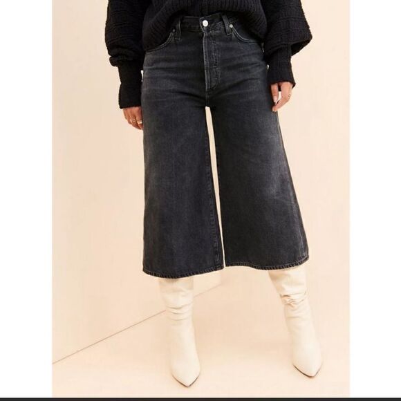 Citizens of Humanity Emily Organic Cotton Relaxed Culotte Cropped Wide-Leg Jeans - Picture 3 of 3